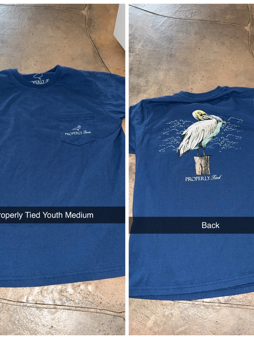 Properly Tied Youth Short-Sleeve Tee in Blue with Pelican Graphic